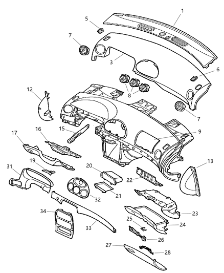 Instrument Panel And Pad Upper