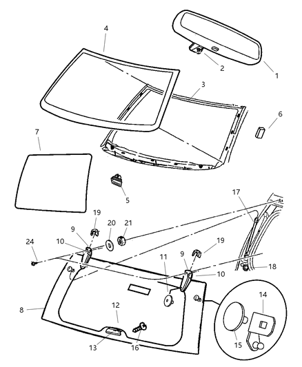 New 2001-2004 Fits Chrysler Grand Cherokee Liftglass Hinge - Part # 5019418AA