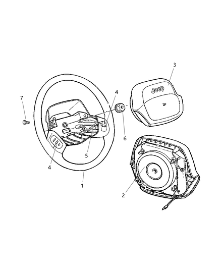 New 1997 Fits Chrysler Grand Cherokee Driver Air Bag - Part # 5EA02LAZ
