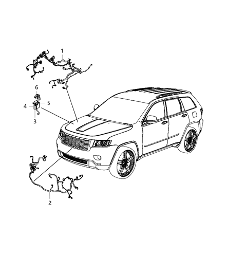 New 2012 Fits Chrysler Grand Cherokee Wiring-Front End Module - Part # 68078980AL