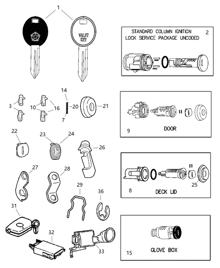 Lever Deck Lid Cylinder