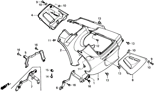 Lid, R. Cowl (Lower) *Nh193P* (Pearl Crystal White)