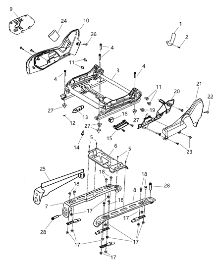 New 2008 Fits Chrysler Commander Cover-Seat Track - Part # 1BU241DVAA