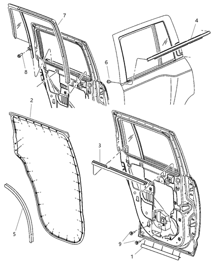 Weatherstrip Rear Door Mounted