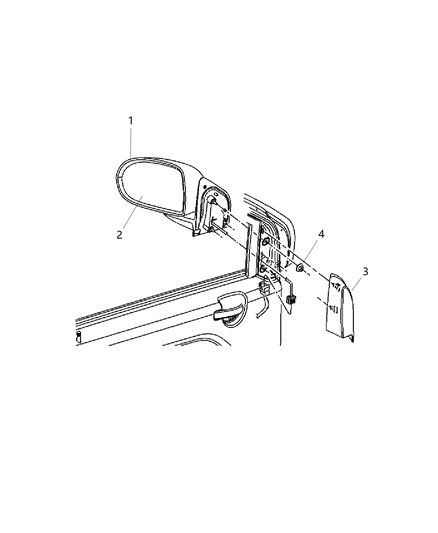 New 2016 Fits Chrysler Caliber, Compass, Patriot Outside Rear View Mirror - Part # 6AC81LAUAA