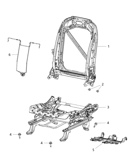 New 2017-2018 Fits Chrysler Pacifica Frame-Front Seat Back - Part # 68224147AB