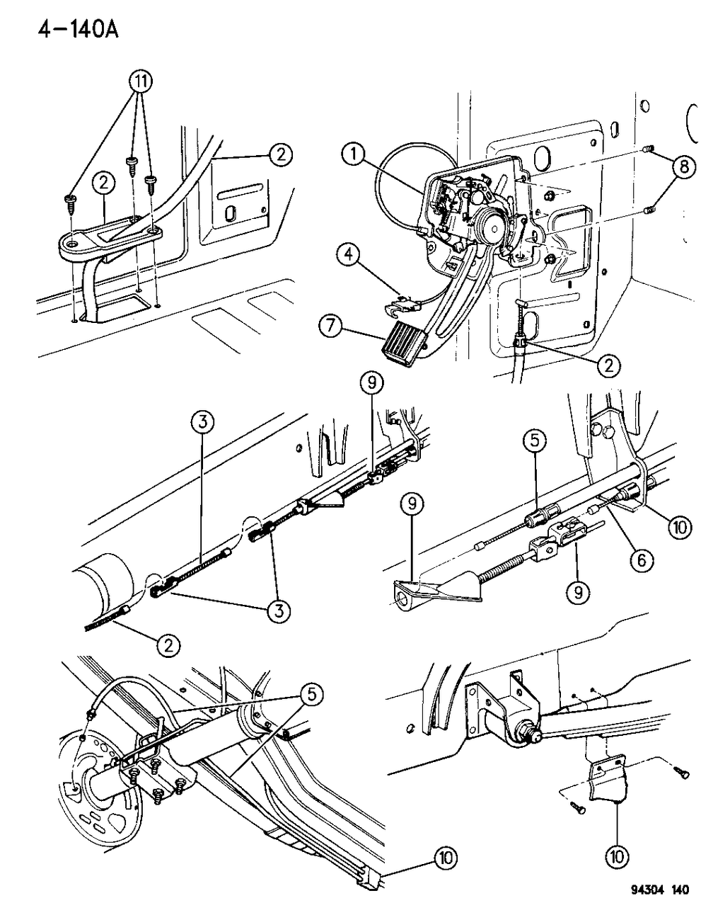 Cable Assembly, P/Brk Front (W/Seal)