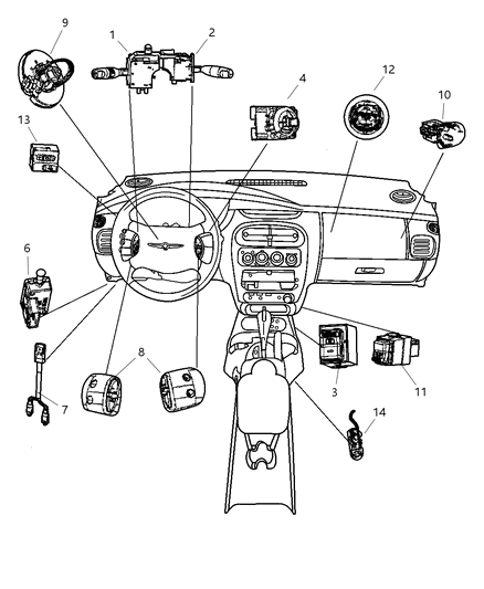 New 2001-2002 Fits Chrysler Neon Air Bag Clockspring - Part # 4793583AB