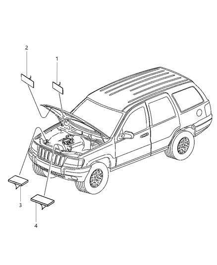 New 2004 Fits Chrysler Grand Cherokee Label-Emission - Part # 52080446AA
