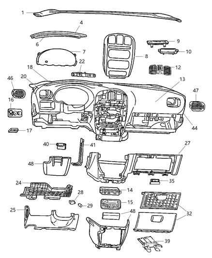 New 2001-2003 Fits Chrysler Grand Caravan, Town & Country Latch-Glovebox - Part # SC88XT5AA