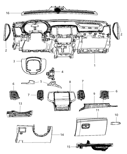 Bezel Instrument Panel Center
