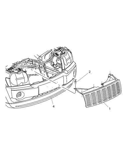New 2006-2007 Fits Chrysler Grand Cherokee Grille-Fascia - Part # 5179394AA