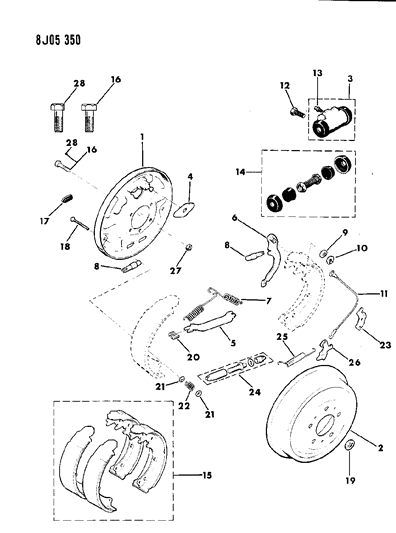 New 1984-1989 Fits Chrysler Grand Cherokee Rt Adjust-Rear Brake - Part # BHKH2515