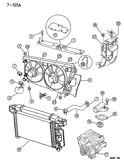 Crossmember, Radiator, Upper