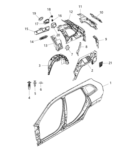 New 2015-2016 Fits Chrysler Grand Cherokee Panel-Quarter Inner - Part # 68148766AI