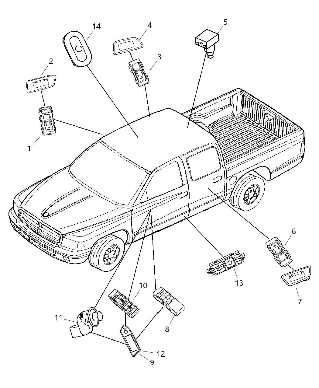 Bezel Power Window Switch