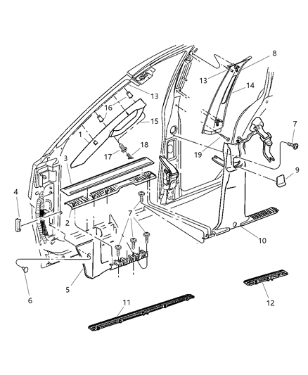New 2003-2004 Fits Chrysler Grand Cherokee Molding-A-Pillar - Part # 5HF62XT5AD