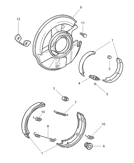 New 2005 Fits Chrysler Crossfire Shoe Kit-Brake - Part # 5143676AA