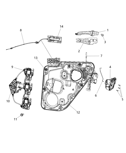New 2012 Fits Chrysler Grand Cherokee Handle-Exterior Door - Part # 1MW30KGZAD