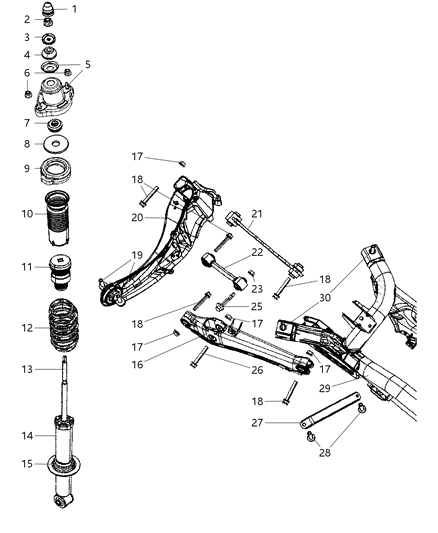 New 2007-2010 Fits Chrysler Caliber, Compass, Patriot Absorber-Suspension - Part # 5272718AC