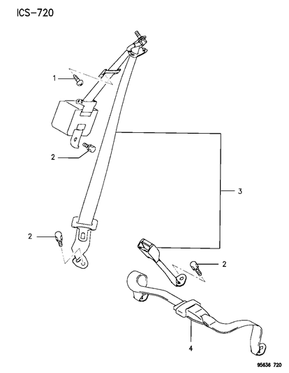 Mopar - 1995 2000 Fits Chrysler Avenger Seat Belt Rear # - Part # MR711953