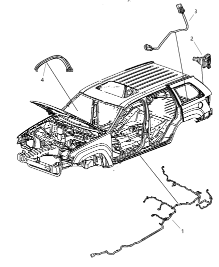 New 2010 Fits Chrysler Grand Cherokee Wiring-Underbody - Part # 68040533AB