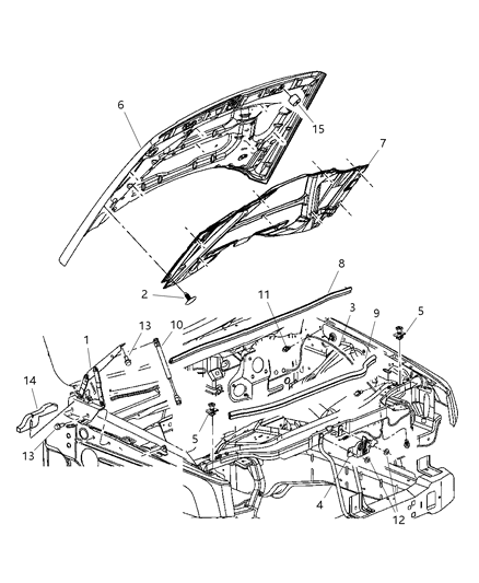 New 2006-2010 Fits Chrysler Commander Hood Hinge - Part # 55369114AD