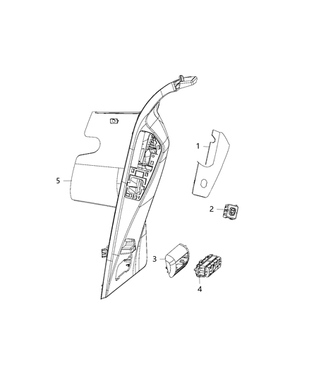 New 2011-2016 Fits Chrysler Grand Caravan, Town & Country Panel-D Pillar - Part # ZR17HL5AJ