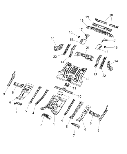 New 2018-2021 Fits Chrysler Wrangler Sill-Front Floor - Part # 68303366AC