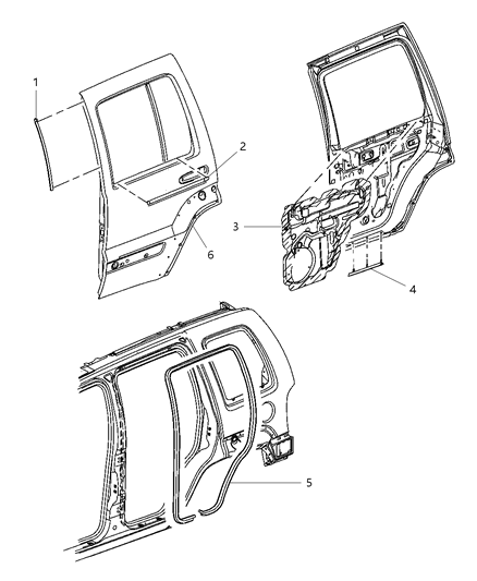New 2004-2007 Fits Chrysler Liberty Seal-Rocker - Part # 55360664AA