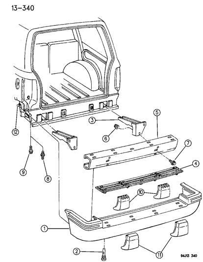 New 1993-1996 Fits Chrysler Grand Cherokee Guard-Facia Right Rear - Part # 4741100