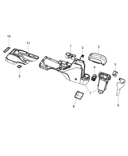 New 2012 Fits Chrysler Wrangler Base-Floor Console - Part # 1UB65VT9AB
