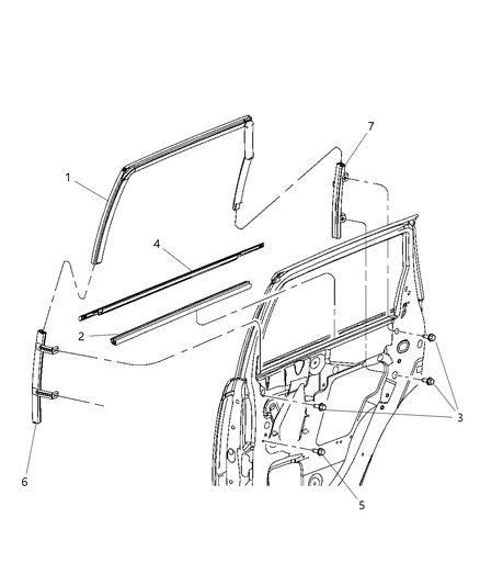 New 2001-2010 Fits Chrysler PT Cruiser Weatherstrip-Rear Door Glass Run - Part # 4724778AG