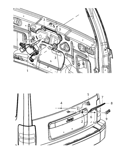 New 2008-2012 Fits Chrysler Liberty Wip Ramp-Wiper Park - Part # 57010180AB