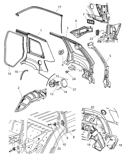 New 2006-2009 Fits Chrysler Grand Cherokee Reinfmnt-Door Striker - Part # 55394200AB