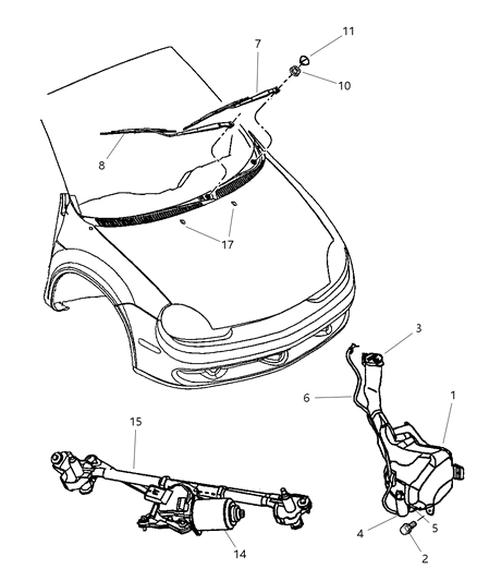 New OEM Genuine Plymouth, Left Windshield Wiper Arm - Part # 5014793AB