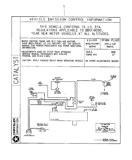 New 2002 Fits Chrysler Neon Label-Emission - Part # 4668945AA