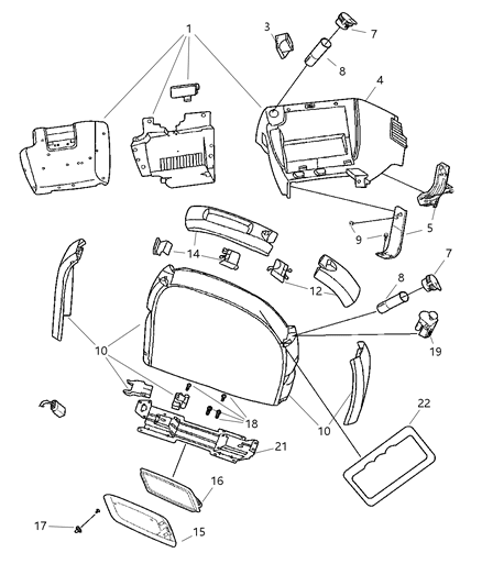 New 2003 Fits Chrysler Grand Caravan, Town & Country Door-Center Console Storage - Part # SG541L5AD