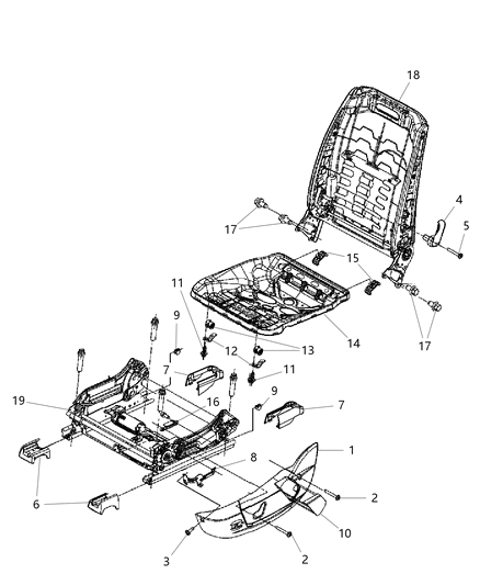 Cover Seat Track Rear