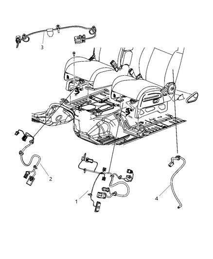 New 2009-2010 Fits Chrysler Caliber, Compass, Patriot Wiring-Seat - Part # 68021526AA