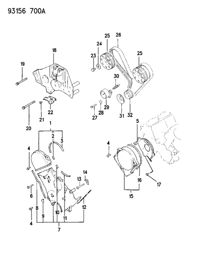 Cover Assembly, Timing Belt Outer, Lower