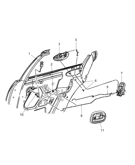 New OEM Genuine Plymouth, Rear Left Outer Exterior Door Handle - Part # QA51TZZAF