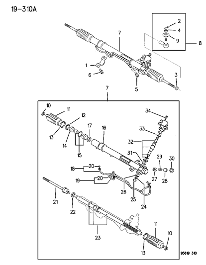 New 1995-2005 Fits Chrysler Avenger Nut-Steering Gear - Part # MR198985