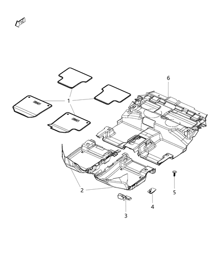 New 2017-2018 Fits Chrysler Grand Cherokee Mat-Floor - Part # 5ZE32LU5AA