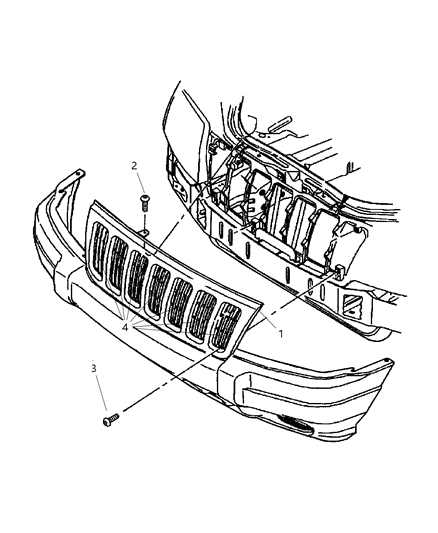 New 2001 Fits Chrysler Grand Cherokee Grille-Fascia - Part # 5GL79WTHAA