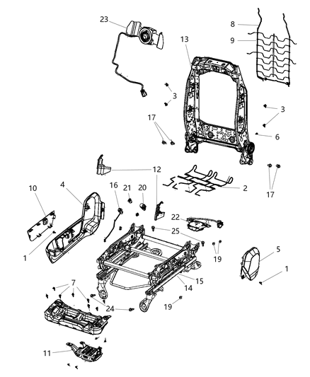 New 2013-2015 Fits Chrysler 1500 Bezel-Seat Switch - Part # 1NL72DX9AA