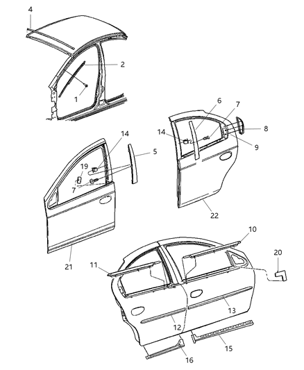New OEM Genuine Plymouth, Rear Right Door Applique - Part # 4888606AF