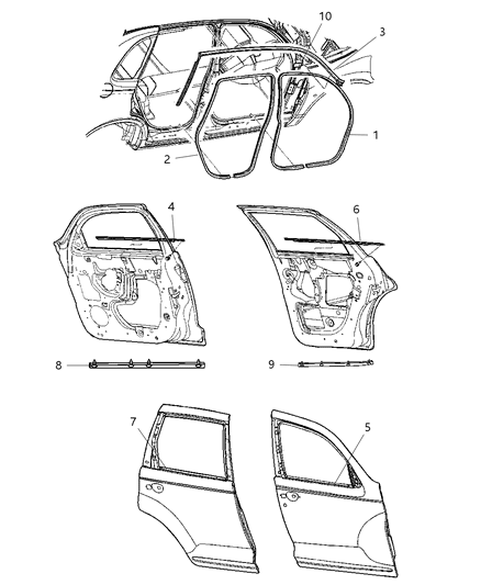 Weatherstrip Front Door Belt Inner