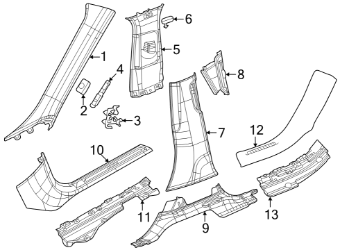 New 2021-2024 Fits Chrysler Grand Cherokee Molding-Side Rail - Part # 68360204AD