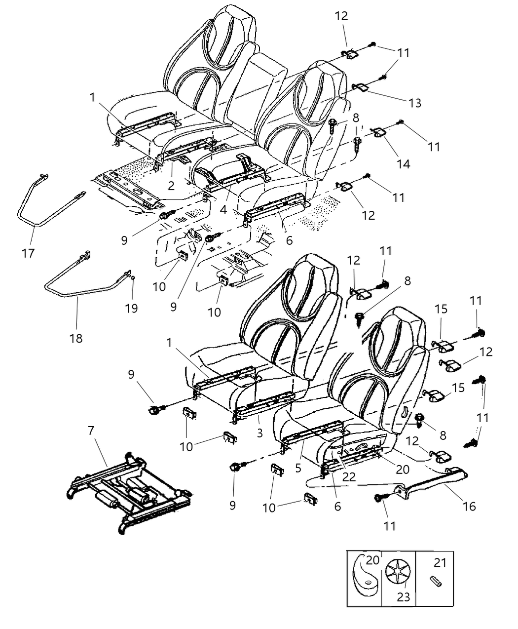 Adjuster Manual Seat Passenger Inboard